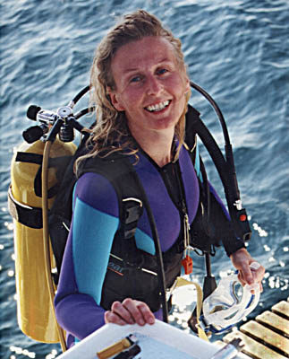 Silvia on board of the GAEA / Myanmar - Mergui Archipel - 1998