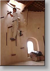 Inside a watchtower at Fort of Nakhl