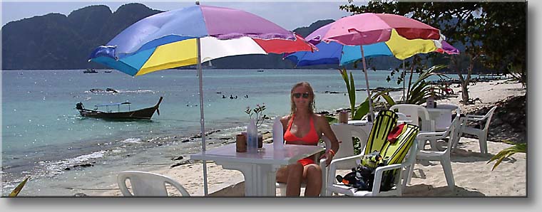 Phi Phi Hill Beach Restaurant is located on Had Yao (Long Beach)